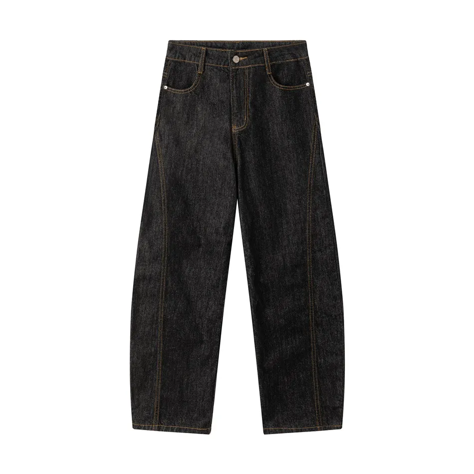 Spring And Autumn American Retro Black Jeans For Women - Black