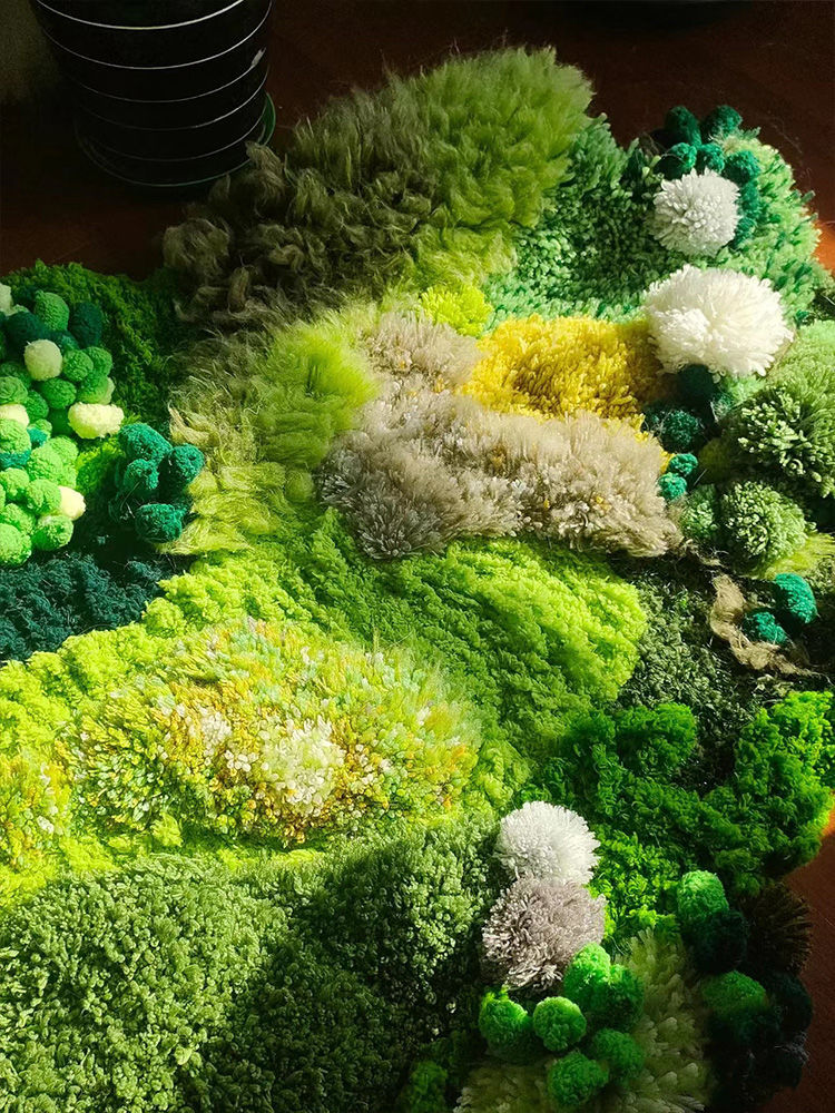 Moss carpet woven material kit homemade home blanket