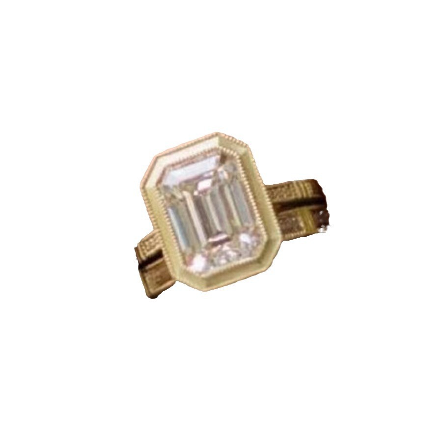 Golden Zircon Ring Set For Fashionable Women In Europe And The US