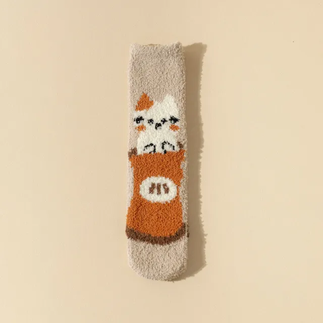 Fashion Personality Coral Fleece Socks Women Lucky Bag Cat - Shop at LoveMi