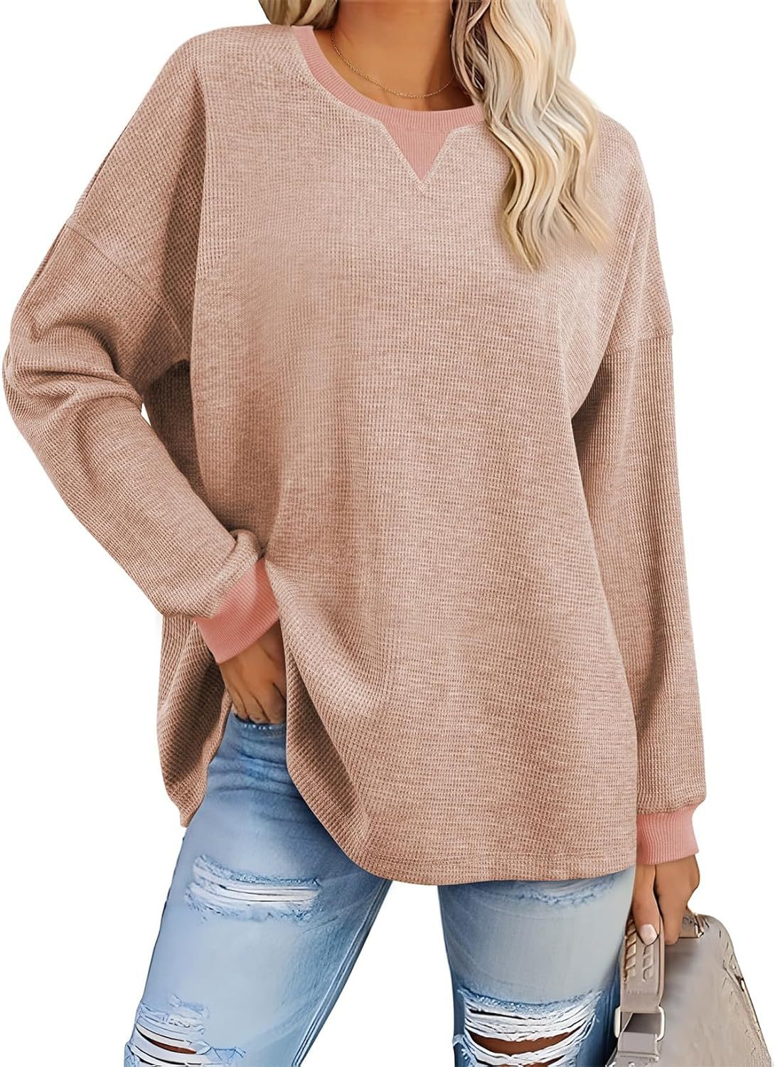 Women's color-block asymmetrical long-sleeve sweatshirt – front view