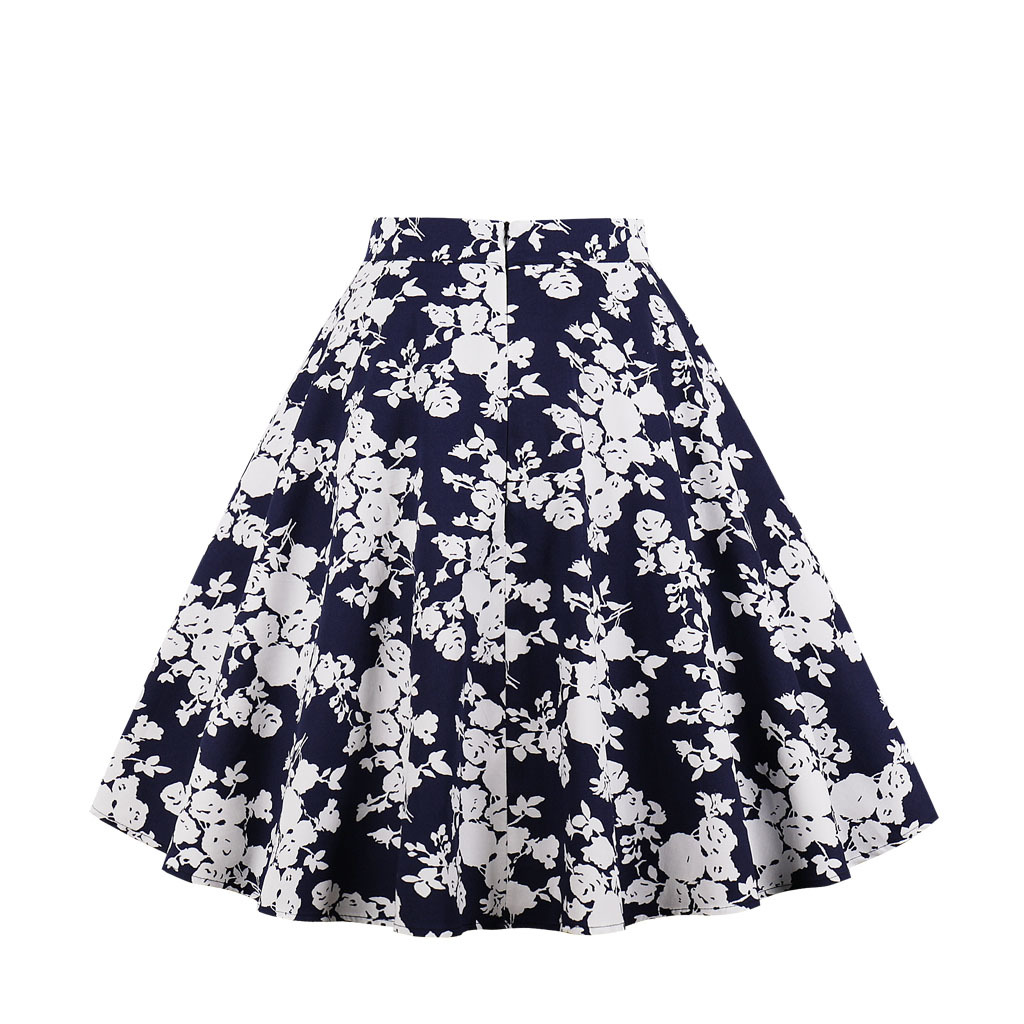 Title 7, A-line skirt featuring a rose flower and animal...