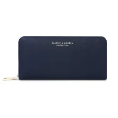 Wallet Fashion Women's Long Cross Pattern Zipper - Blue - View 1