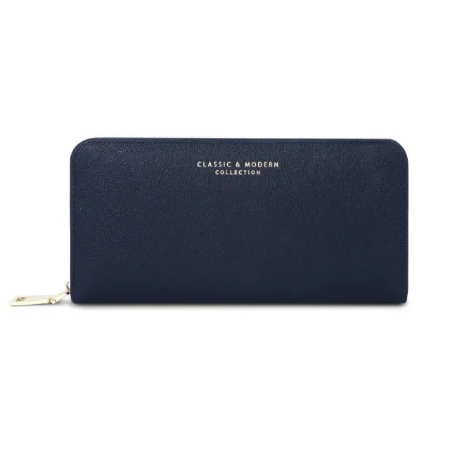 Wallet Fashion Women's Long Cross Pattern Zipper Blue - Shop at LoveMi