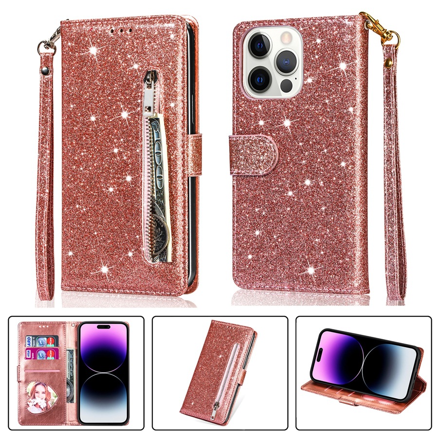 Zipper Mobile Phone Leather Case Flip Card - Image 20