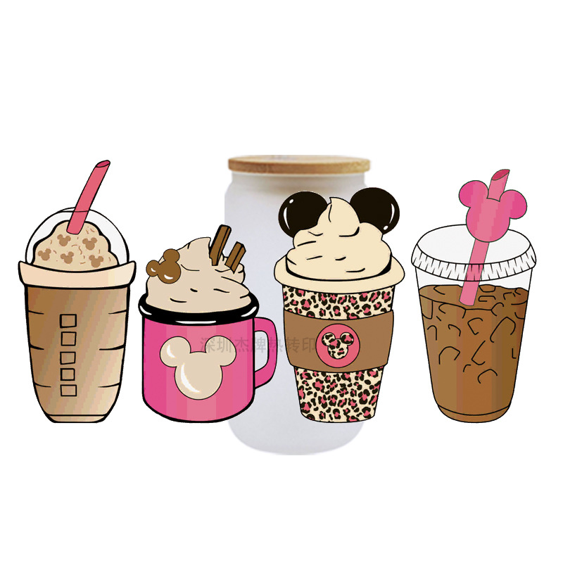Waterproof And High Temperature Resistant Self-adhesive Label For Coffee Cup Theme Glass