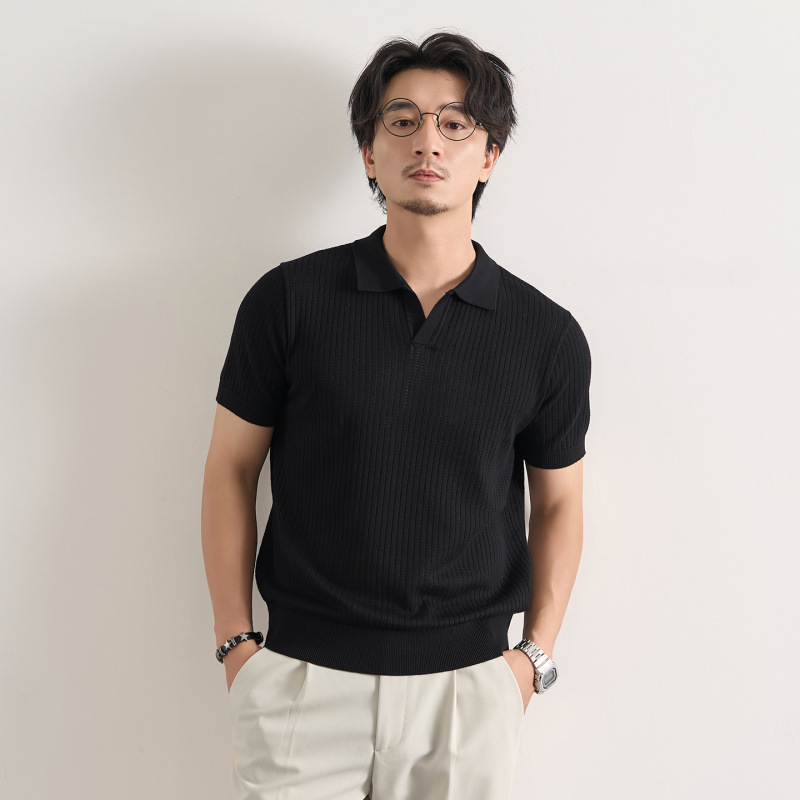 Men's Knitted Short-sleeved T-shirt