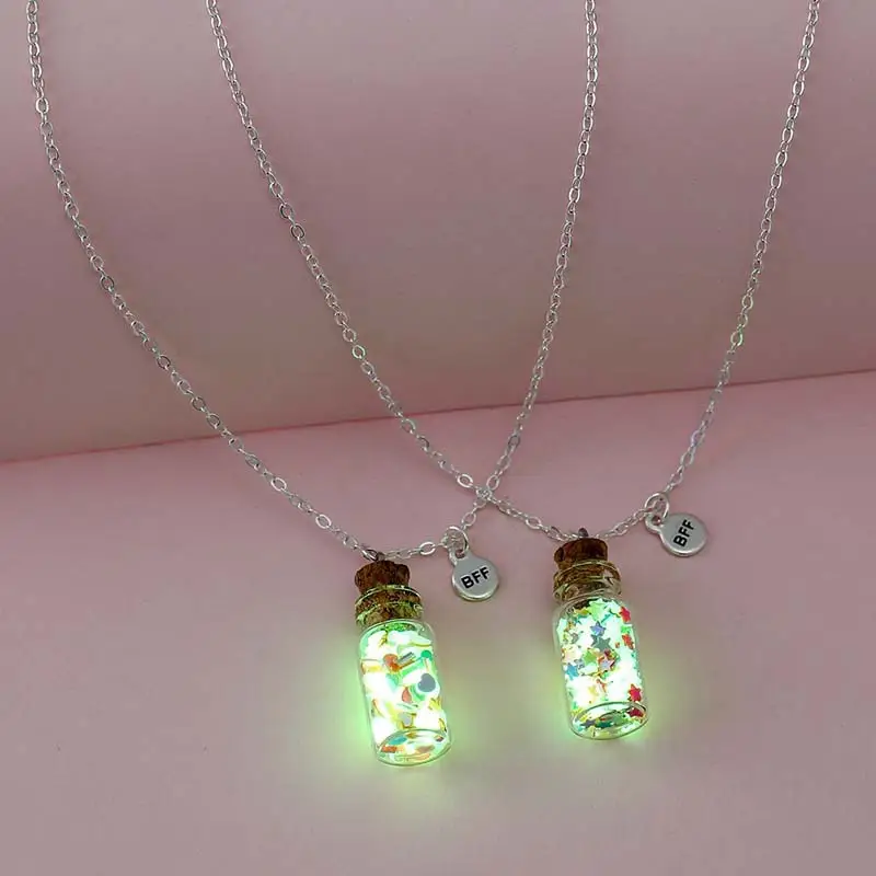 New Exotic Children's Gift Glass Bottle Pendant Noctilucent Necklace