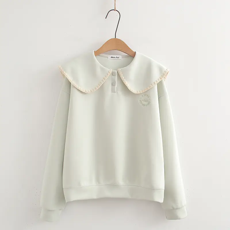 Western Style Doll Collar College Style Loose Youthful-looking Versatile Top