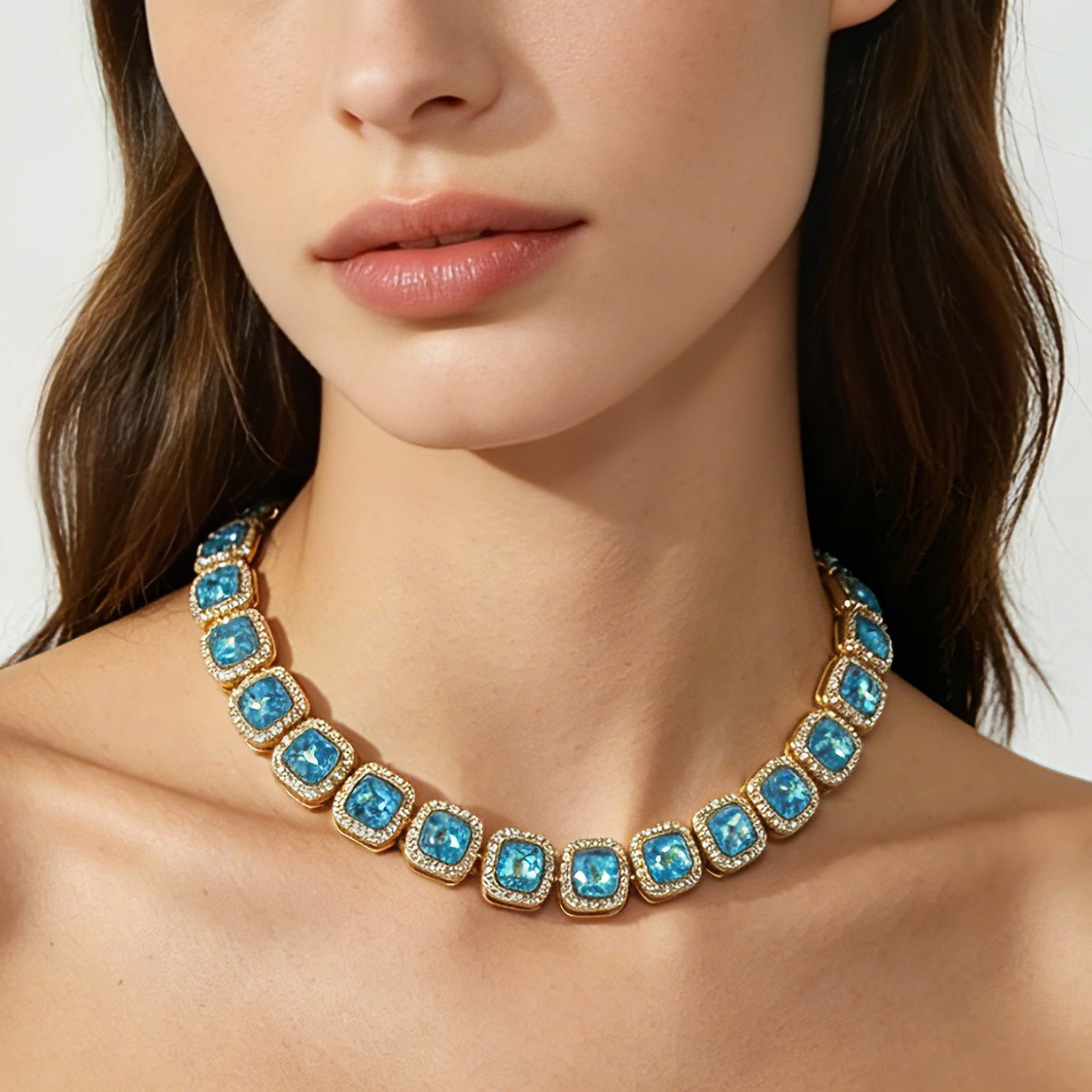 12mm Glass Beads T01 Rock Candy Necklace