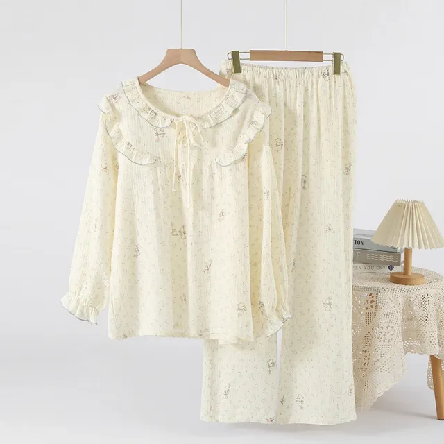 Womens Cotton Pants Set With Floral Print Floral - Shop at LoveMi