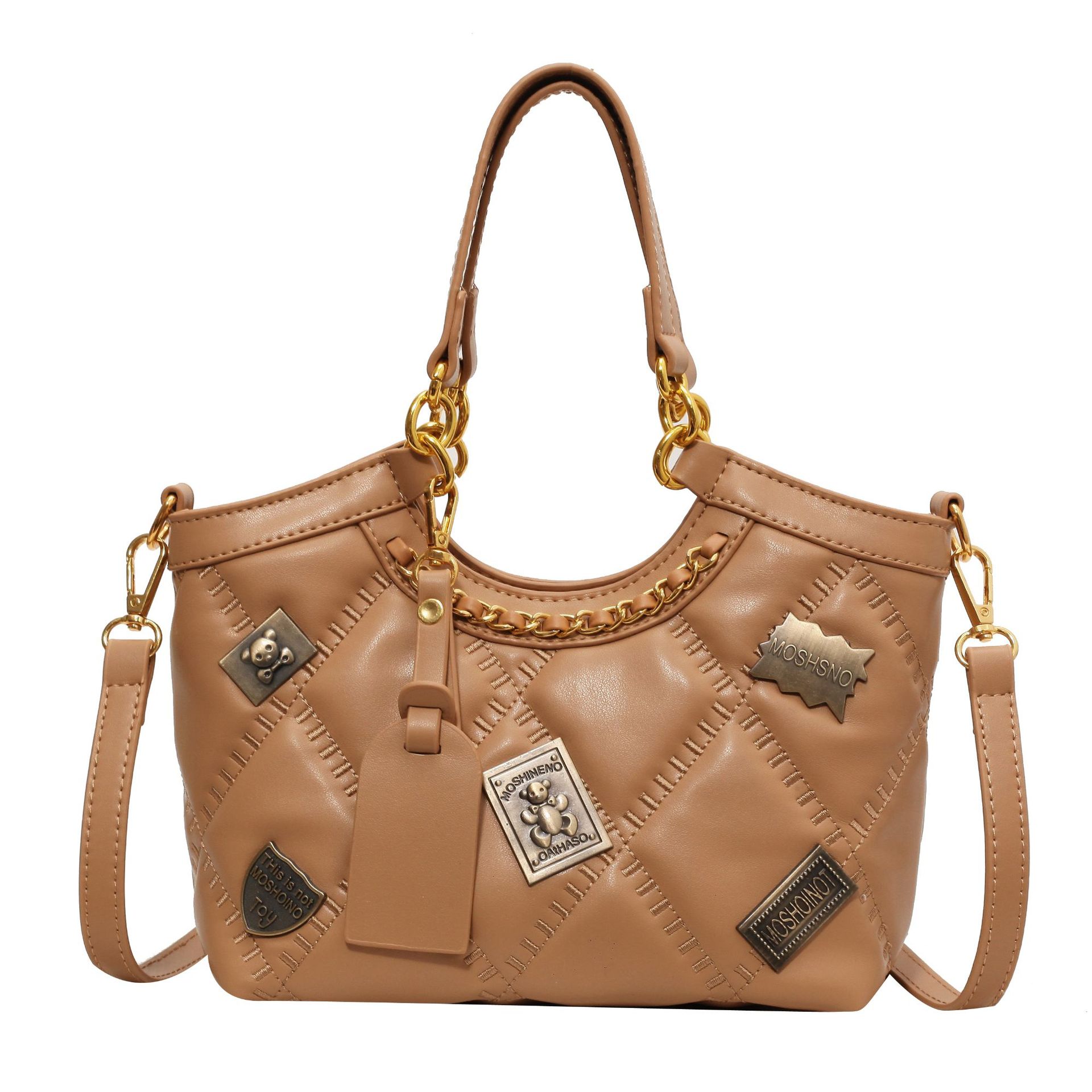 Rarely Seen Diamond-pattern Badge Shoulder Crossbody Bag