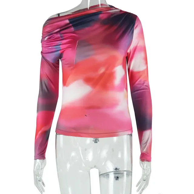 Women's Printing Coat Shoulder Long Sleeve Red - Shop at LoveMi
