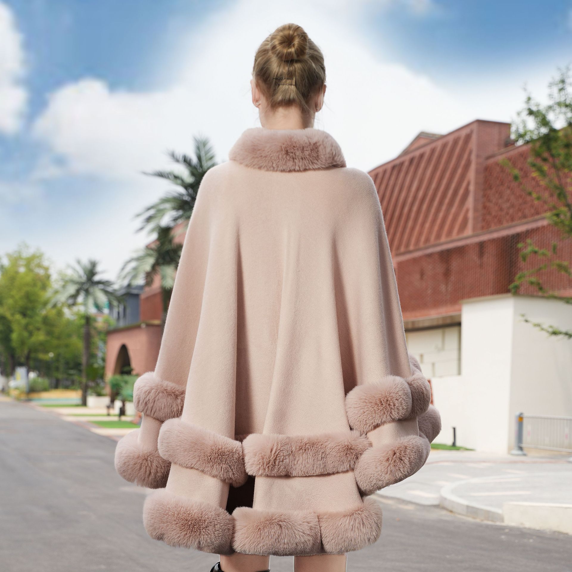 Plus Size Loose And Elegant Cloak All Match Dress Fur Shawl