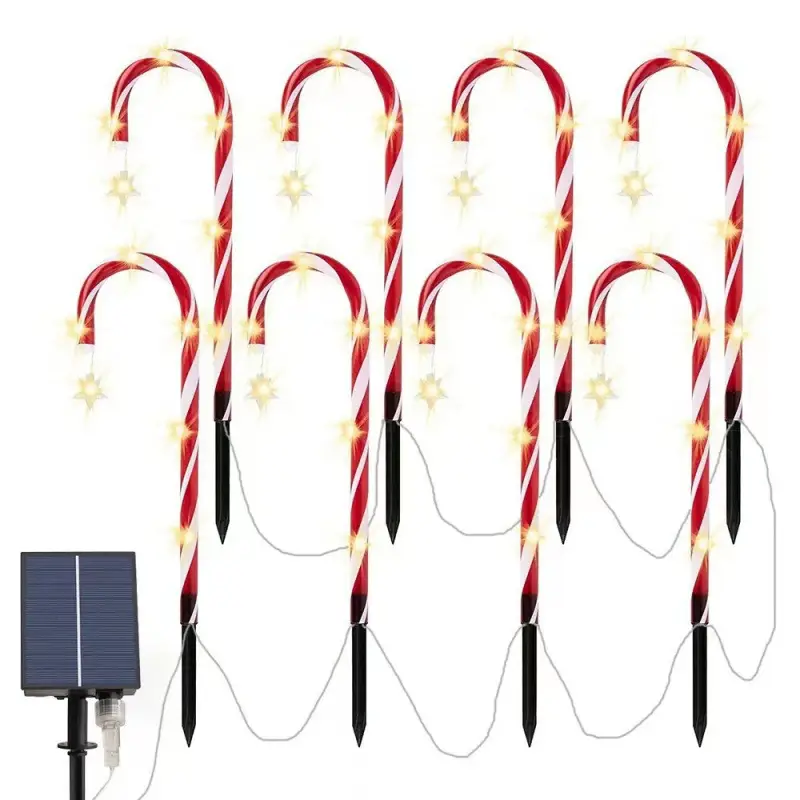 LED Solar Walking Stick String Lawn Candy Snowflake Ground Spike Courtyard Colorful Light