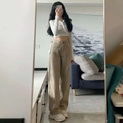 High Waist Wide Leg Jeans Retro Loose Straight Mopping