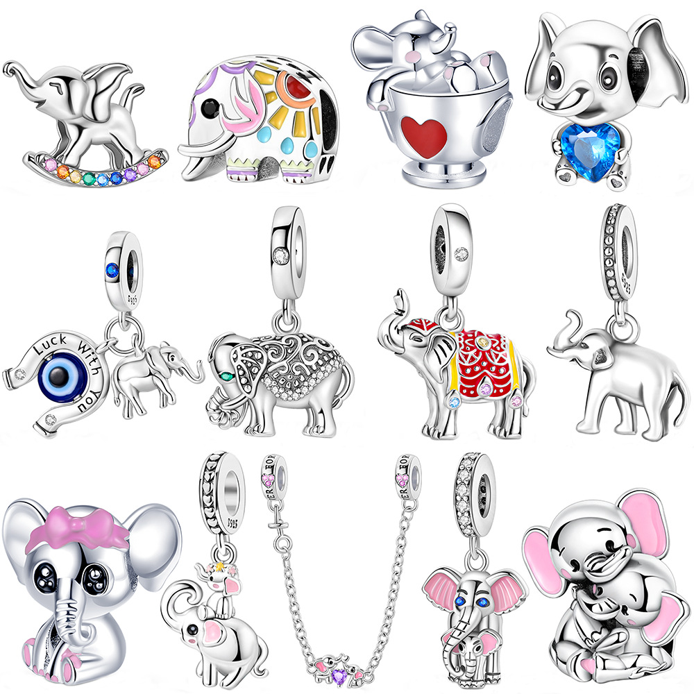 DIY Parent-Child Elephant Necklace And Bracelet Beaded Jewelry