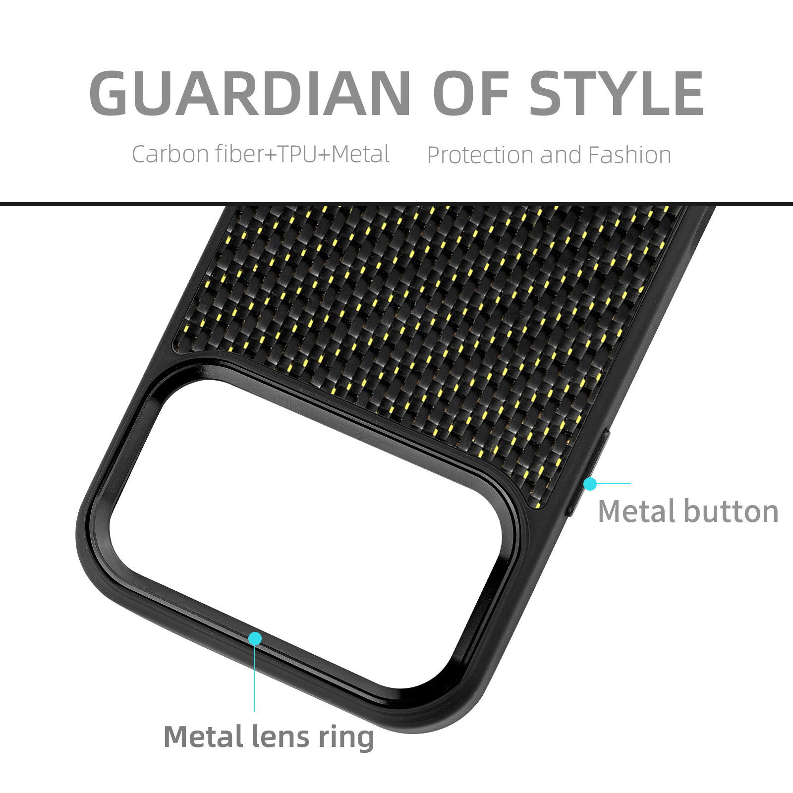 New Metal Frame Carbon Fiber Phone Shell