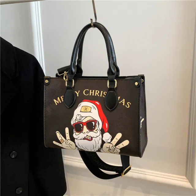 Santa Claus Printed Tote Khaki - Shop at LoveMi