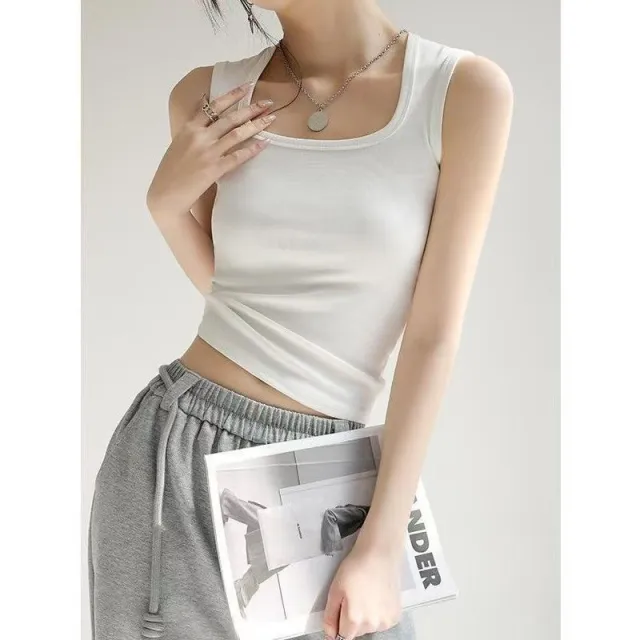 Thread Vest Camisole Women's Bottoming Sleeveless T shirt White - Shop at LoveMi