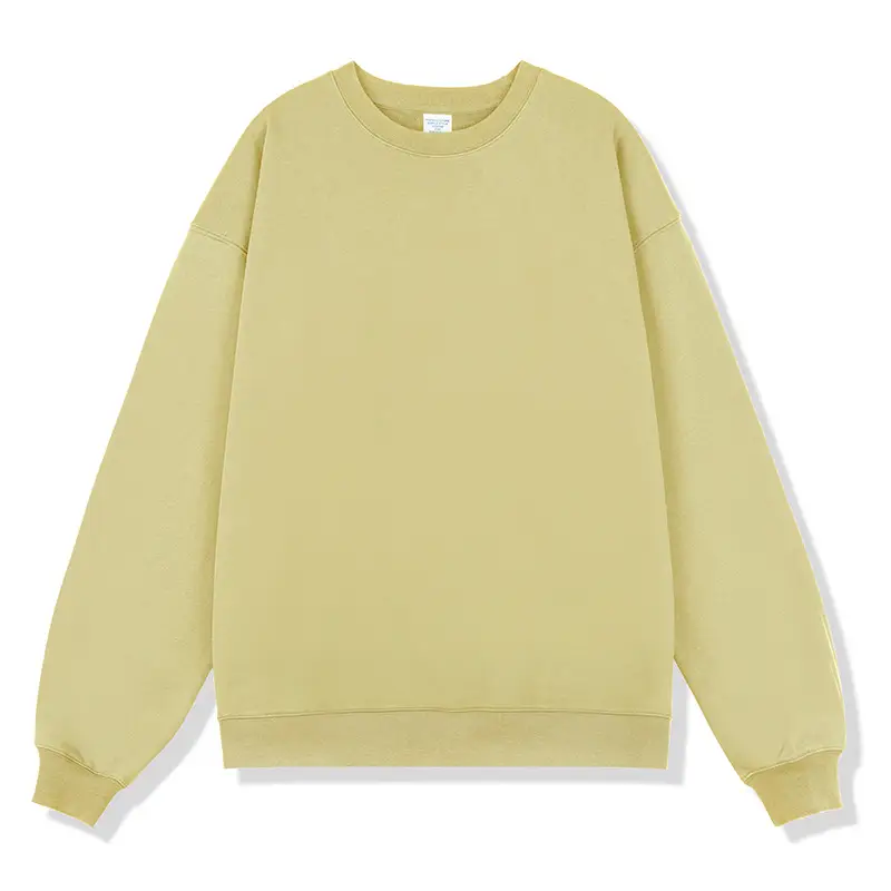 380g Terry Cotton Round Neck Sweater Loose European And American Retro FOG Color Matching