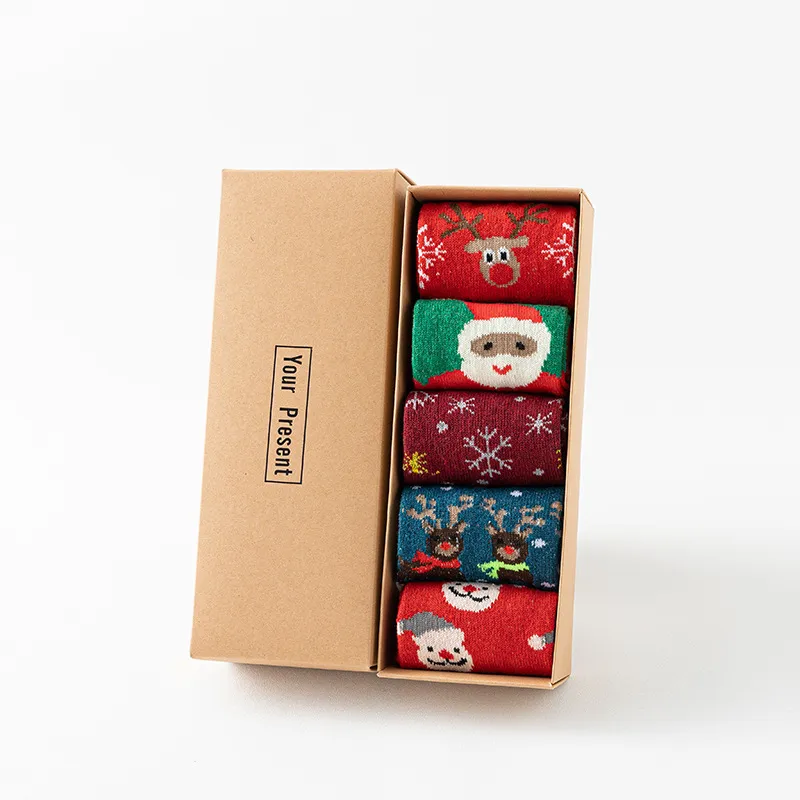 Boxed Christmas Stockings New Autumn And Winter Ladies Warm Wool Socks - Christmas Series
