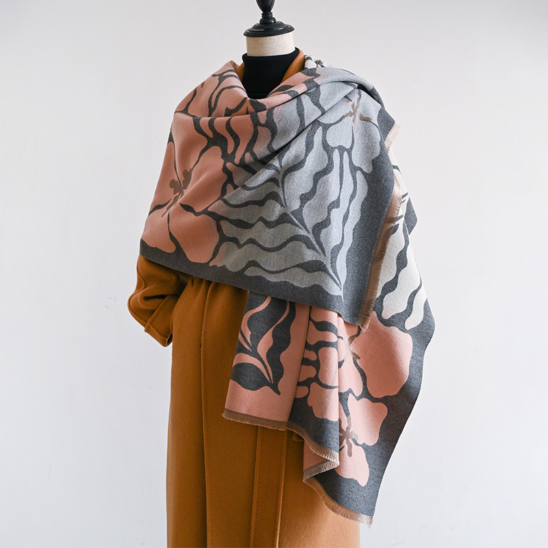 Simple American Double-sided Women's Cashmere-like Warm Scarf