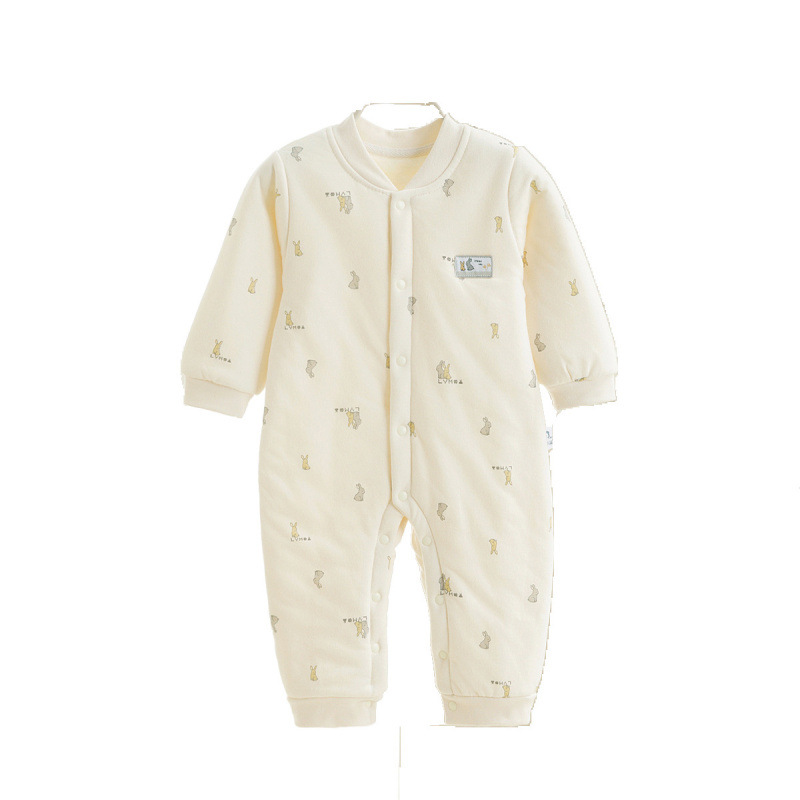 Spring And Autumn Baby Quilted Jumpsuit Three Layers Warm - Image 4