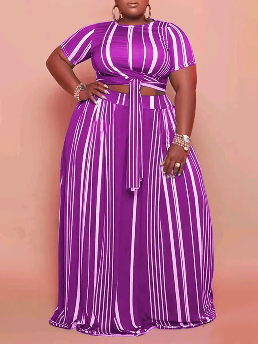 European And American Fashion Plus-size Two-piece Set - 3 Mixed Colors