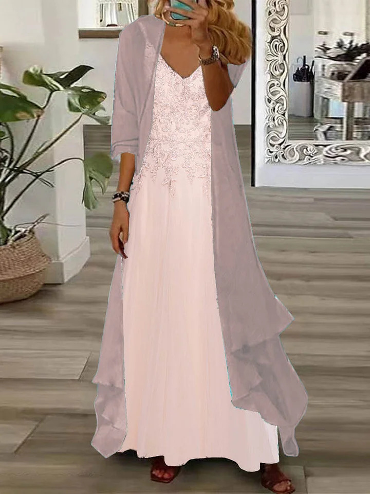 Women's Print Holiday Suspender Dress Two-piece Set