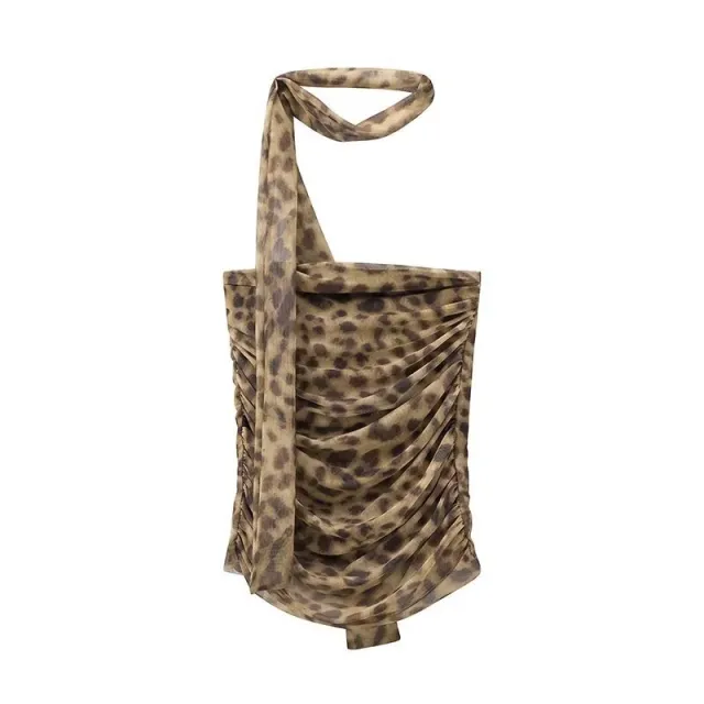 Women's Fashion Animal Print Halter Top A Line Skirt Animal Pattern - Shop at LoveMi