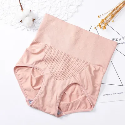 Japanese Honeycomb Briefs Seamless High Waist Shaping Pants Pink - Shop at LoveMi