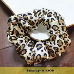 Crepe Satin French Handmade Silk Hair Ring - Leopard Print - View 1