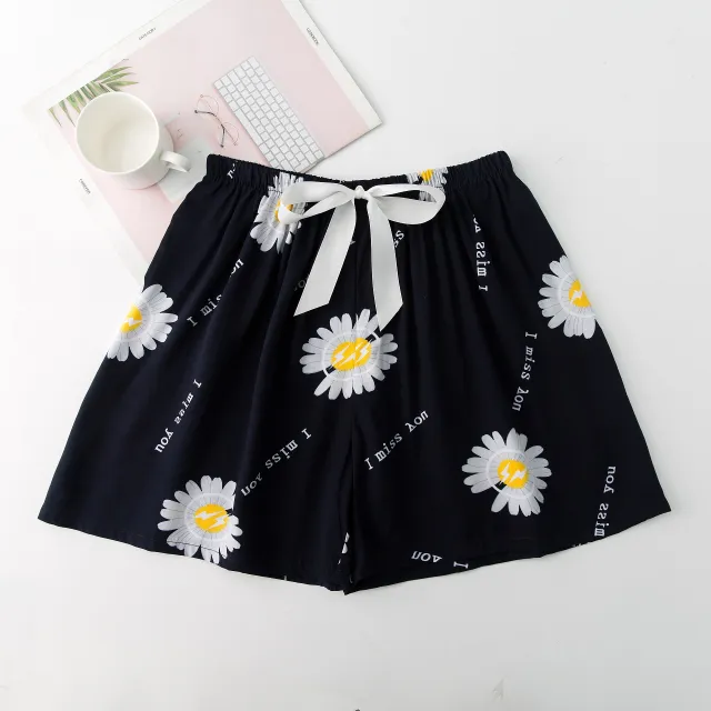 Shorts Women's Summer New Plus Size Loose And Thin Pajama Pants Black - Shop at LoveMi