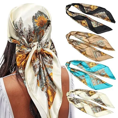 Square Printing Real Silk Scarf 010 Style - Shop at LoveMi