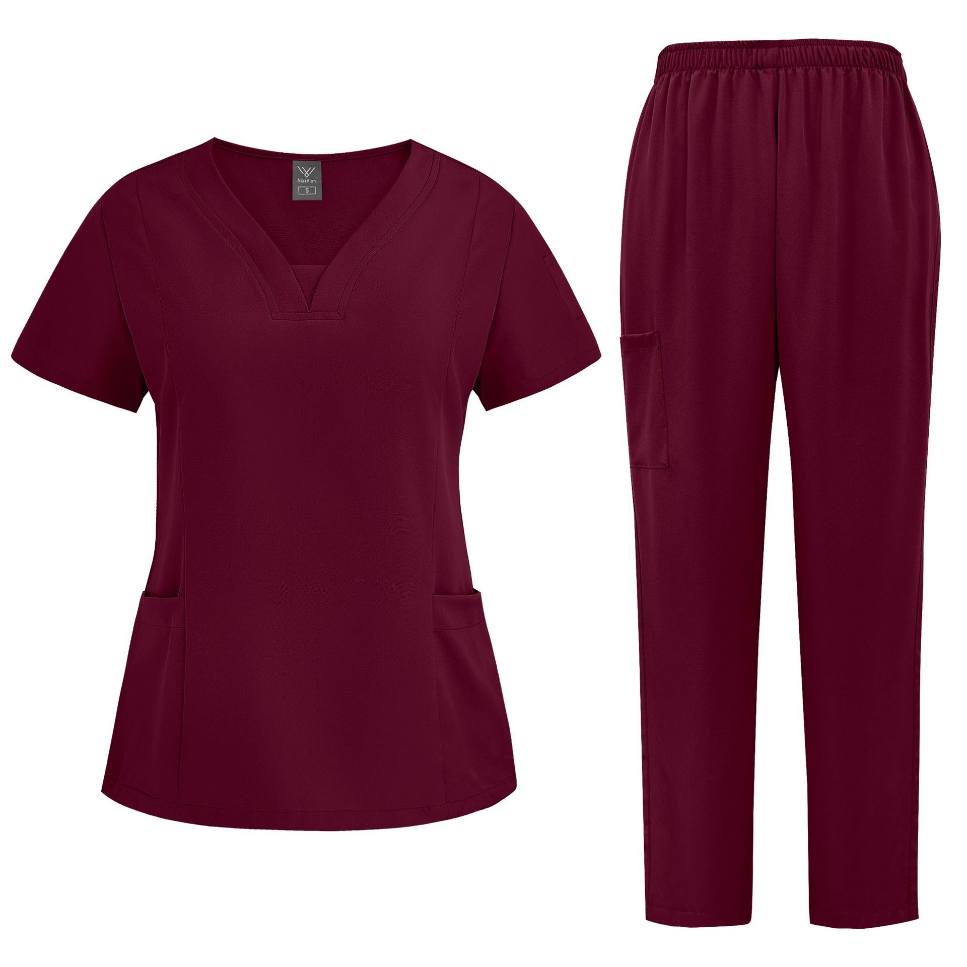 Women's Casual Loose Solid Color Nurse Workwear Set - Image 6