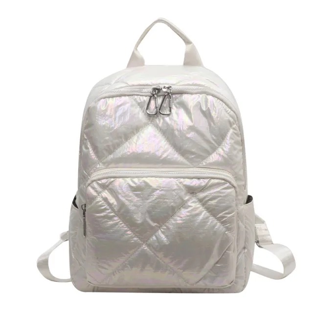 Embroidery Thread Backpack Girls Shopping Korean Simple All match Cotton White - Shop at LoveMi