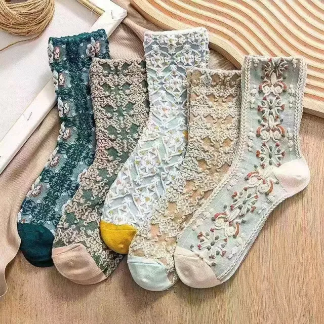 Cute Autumn And Winter Brown Striped Couple Socks Court Socks - Shop at LoveMi