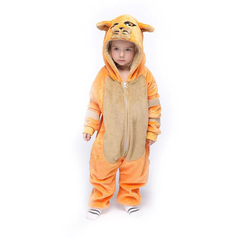 Flannel Children's Animal One-piece Pajamas - Image 8