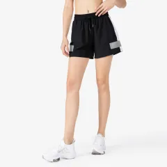 Reflective Thin Women's Running Anti-exposure Loose Fitness Hot Pants - Black - View 1