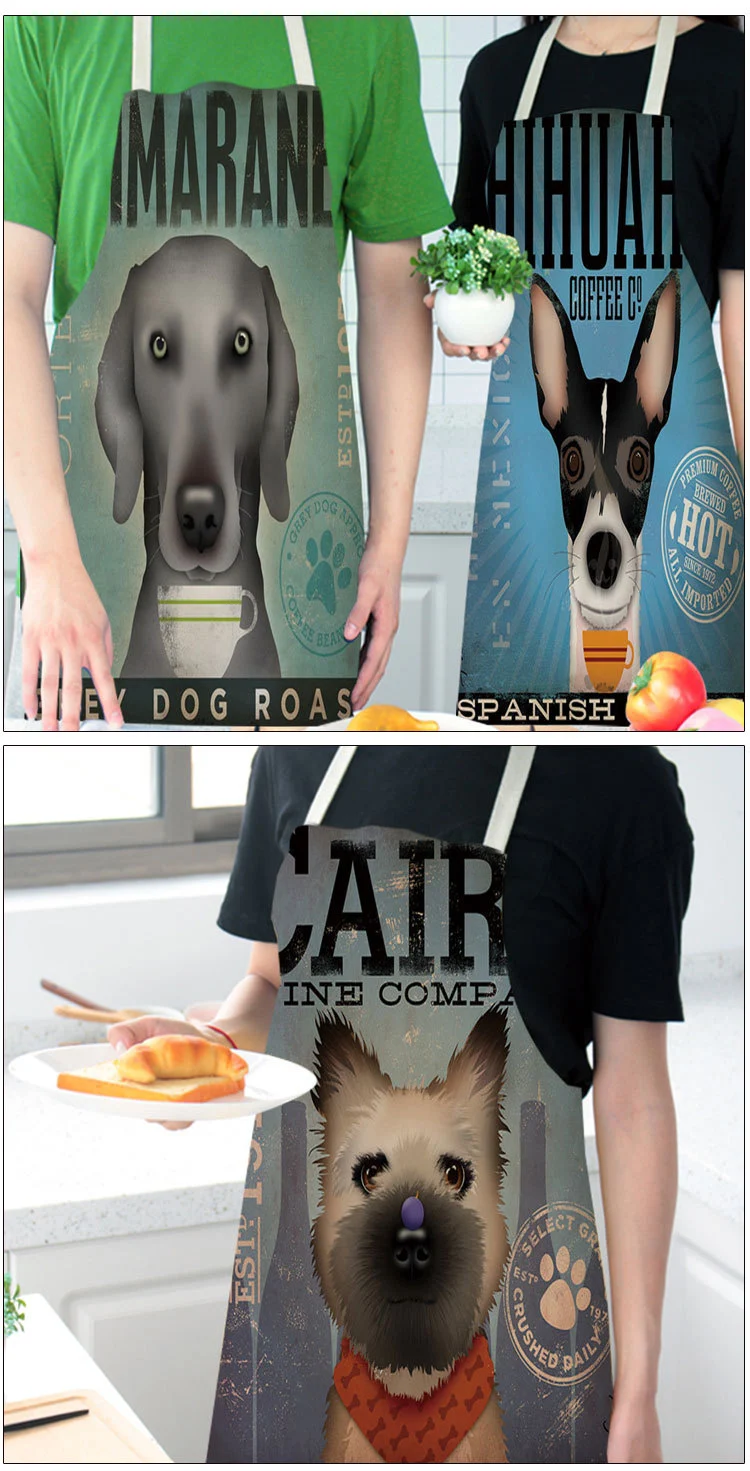 Title 2, Cotton linen creative cartoon dog apron perfect...