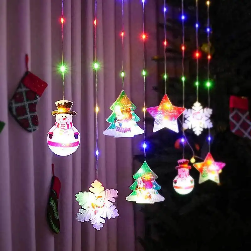 Painted Christmas Curtain Lights Holiday Layout Rubber-covered