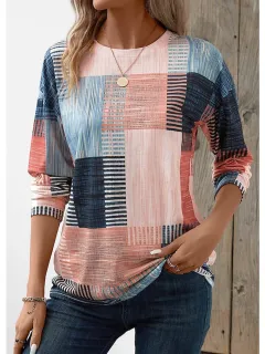 Women's Geometric 3D Digital Printed Loose Long Sleeves Sweater - Rhchhgn2318124-2Xl - View 1