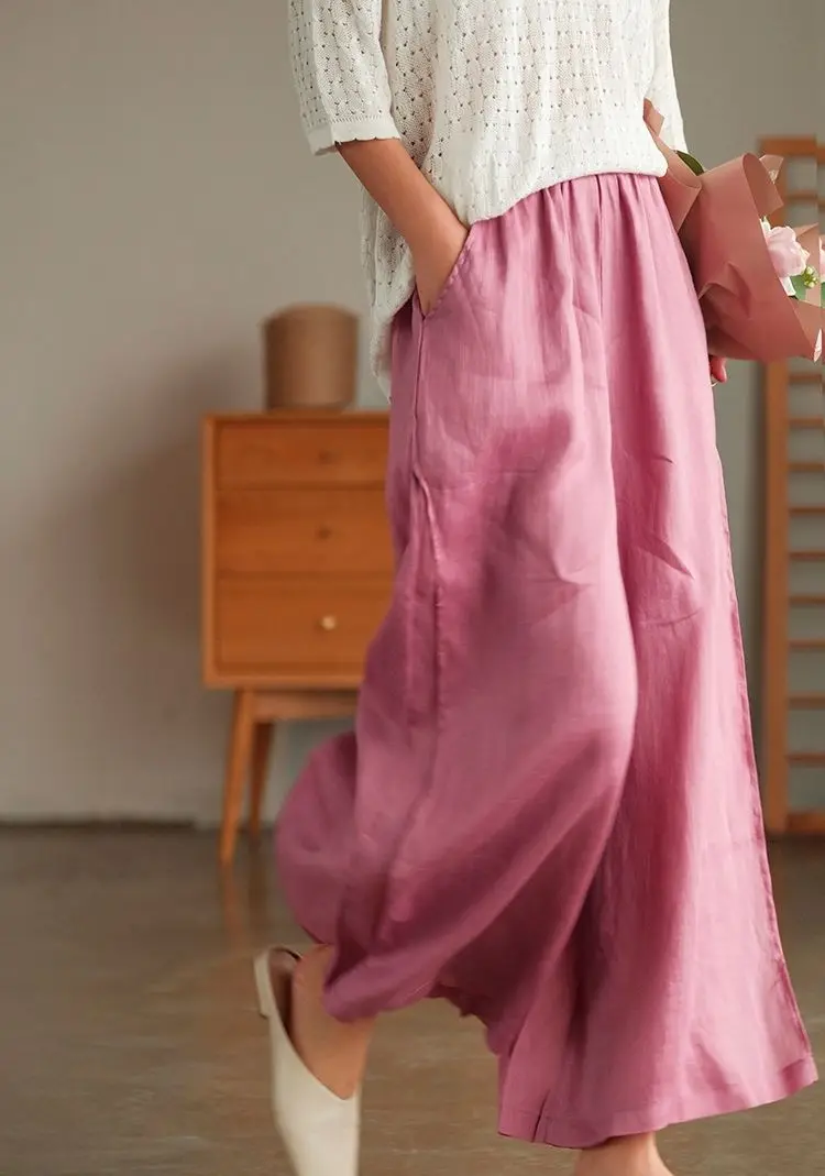 Title 7, High-quality Leisure Hemp Hemp Wide Leg Pants F...