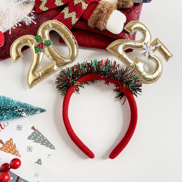 Christmas Headband Female Holiday Party Gold - Shop at LoveMi