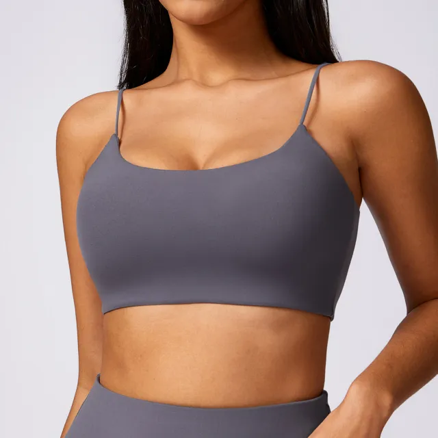 Quick drying Tight Back Yoga Bra Gray - Shop at LoveMi