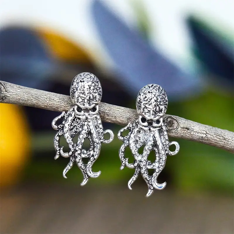 Retro Octopus Wearable Stud Earrings For Women European And American Fashion