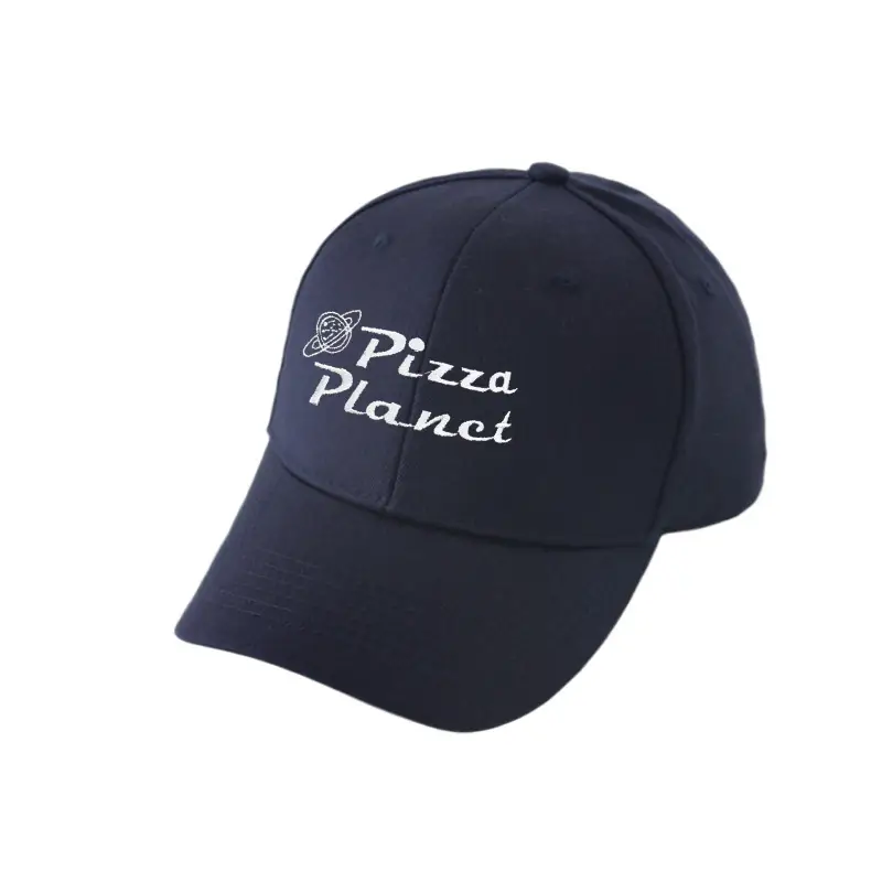 Cotton Pizza Embroidery Baseball Cap Hard-Brimmed Trucker Outdoor Sports Sun Hat