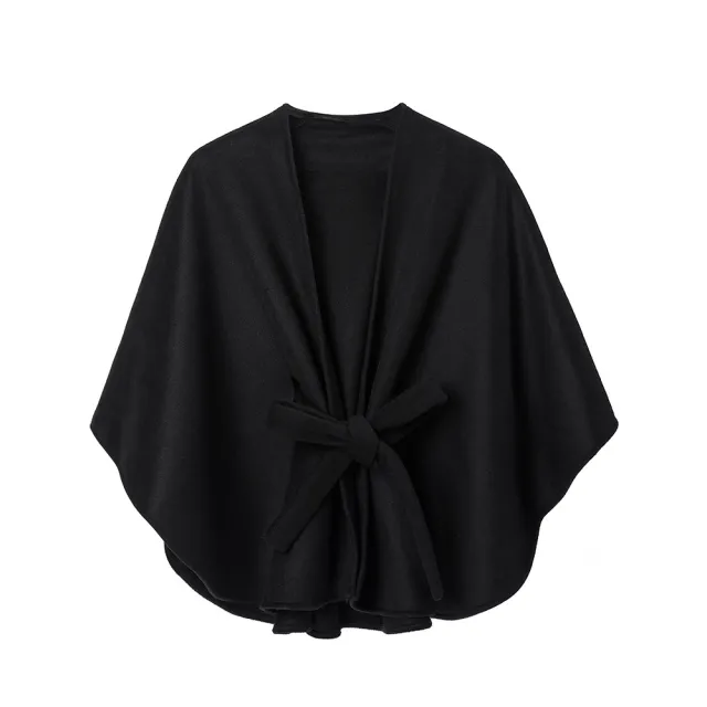 New Double faced Woolen Goods Black Belt Shawl Black Belt - Shop at LoveMi