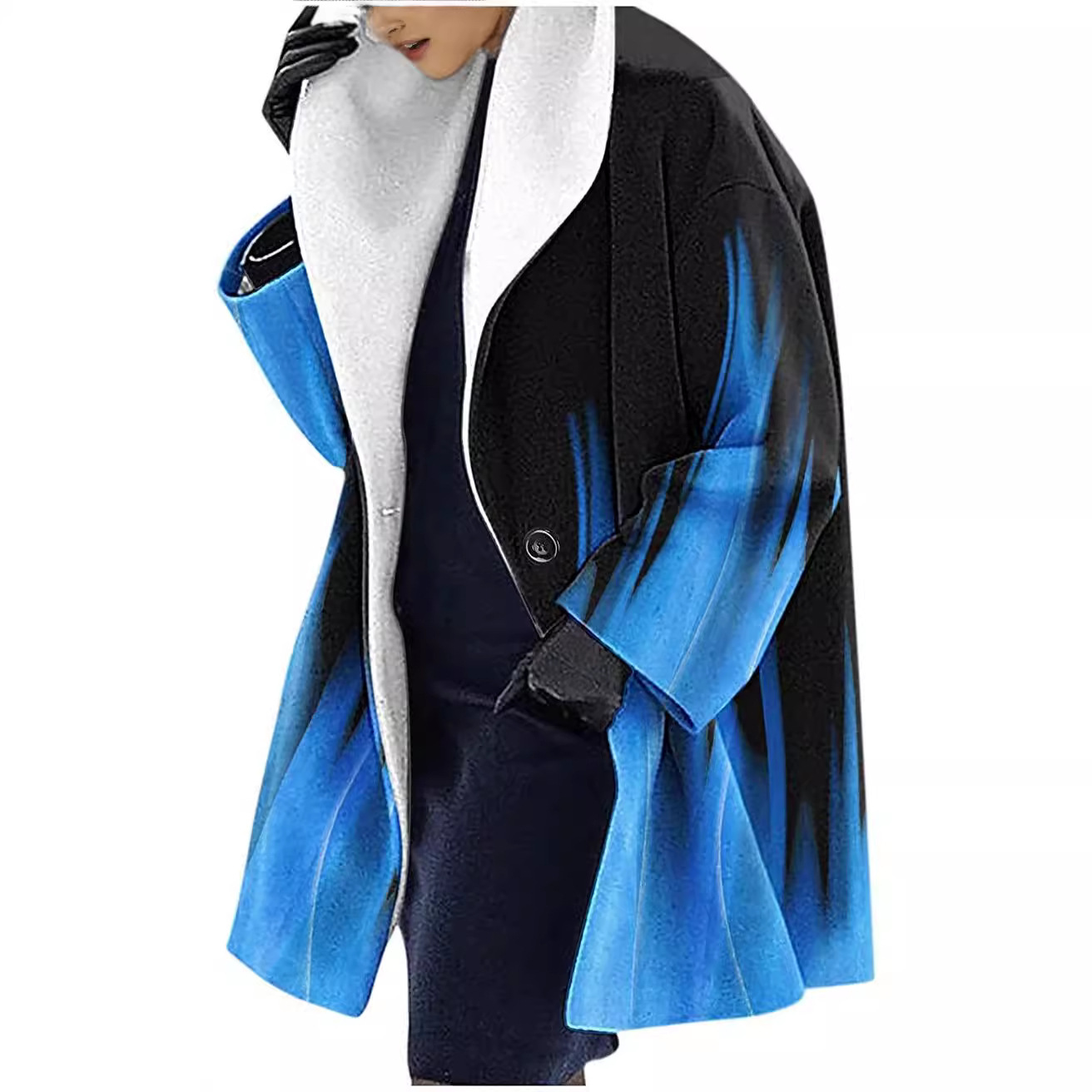 Mid-length Fall And Winter Lapels Loose Casual Hooded Coat - Image 18